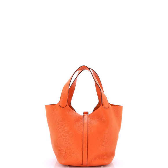 Hermes Orange Leather Tote Bag - Picture 3 of 6